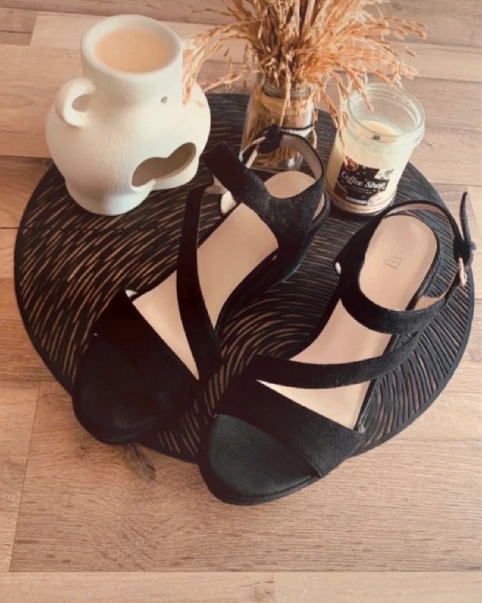 Black women's platform heel sandals - Size 37 Tex – photo 2